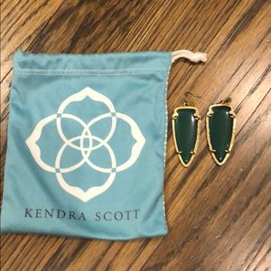 Kendra Scott large green arrow earrings
